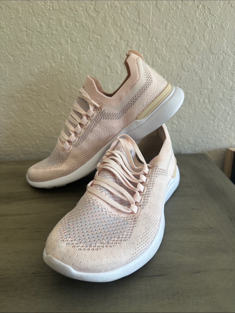 APL Women's 7.5 Techloom Breeze Knit Lace-Up Sneakers - Blush/Light Pink